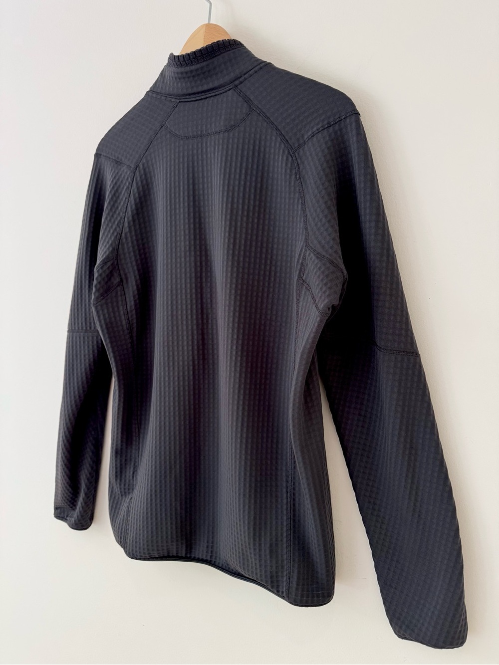 Patagonia R1 Fleece Quarter Zip Pullover Charcoal Gray Polartec Power Grid, Sz L - Picture 7 of 12